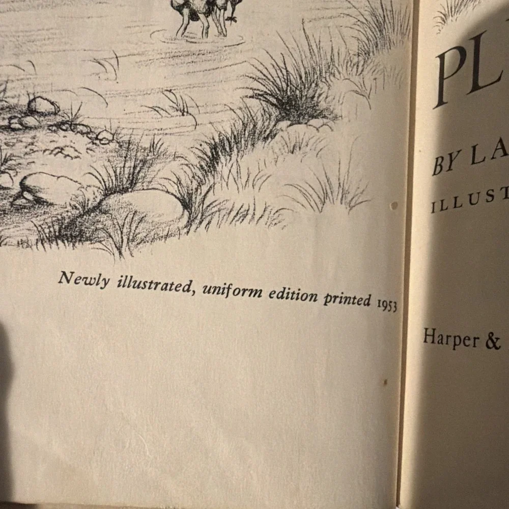 On The Banks Of Plum Creek By Laura Ingalls Wilder RARE Blue‎ Hardcover 1953